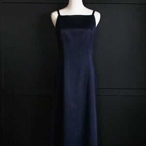 Fairweather | Vintage Floor Length Bateau Neck Gown in a Beautiful Navy